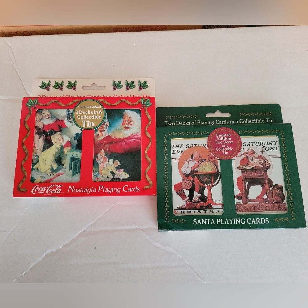 NIB Coca-Cola Collectible Nostalgia Playing Cards Set Set Of 2 (4 Decks Total)